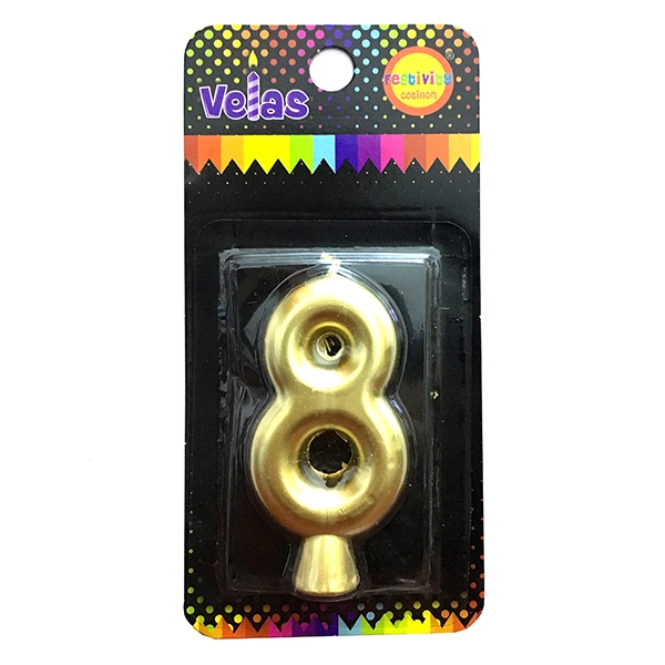VELA NUMERAL DORADA 8 X1 UNI - 1
