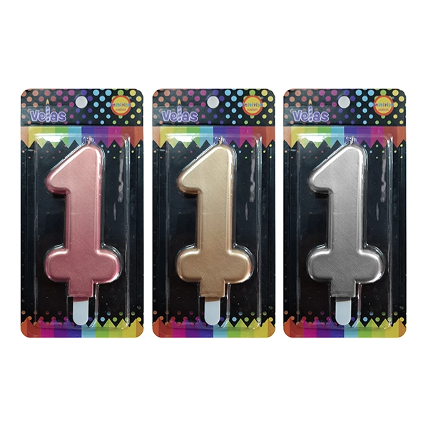 VELA NUMERAL GIGANTE METALLIC N?1 X1 UNI - 1