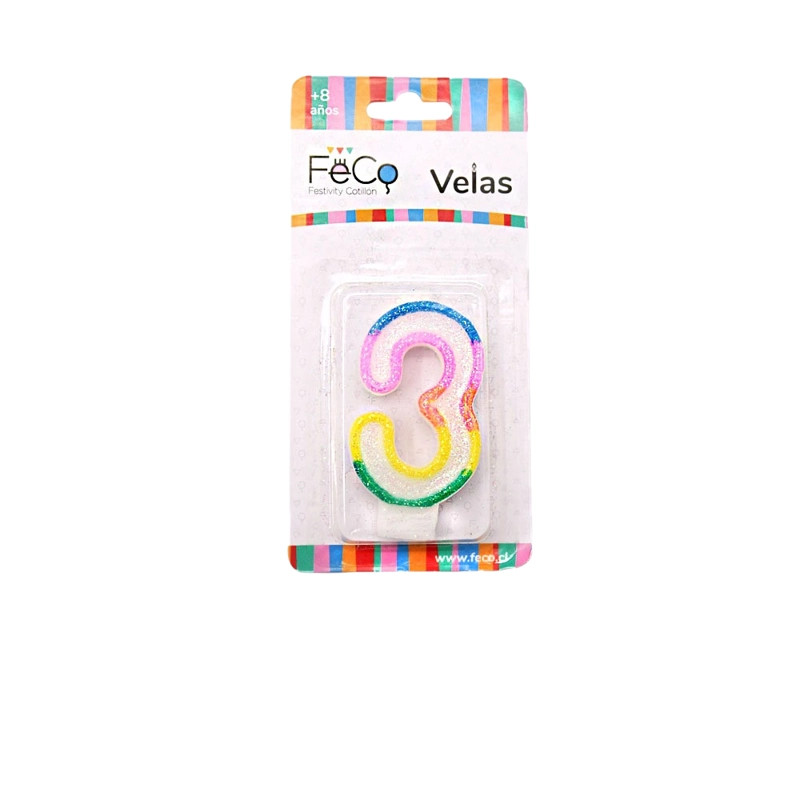 VELA NUMERAL GLITTER 3 X1 UNI - 1