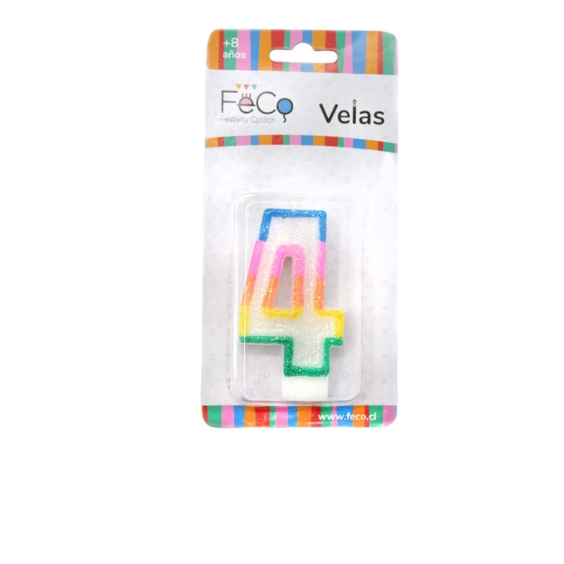VELA NUMERAL GLITTER 4 X1 UNI - 1