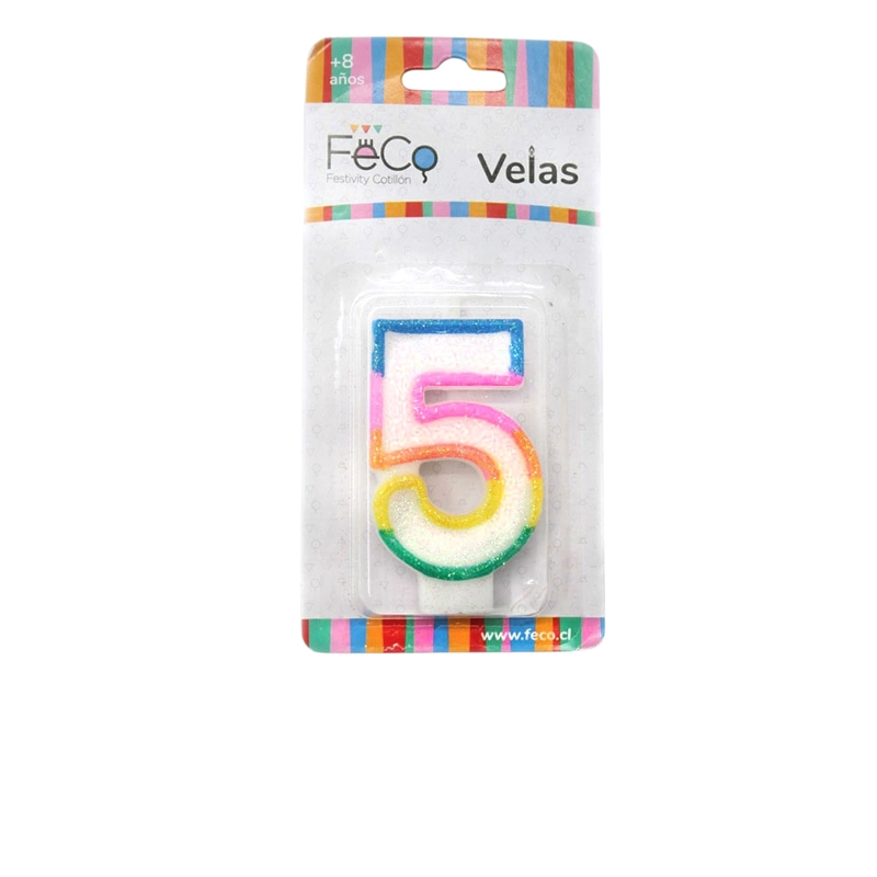 VELA NUMERAL GLITTER 5 X1 UNI - 1