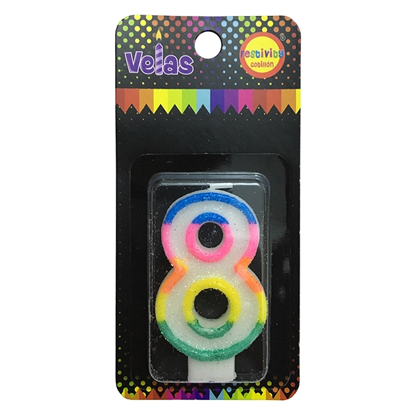 VELA NUMERAL GLITTER 8 X1 UNI - 1