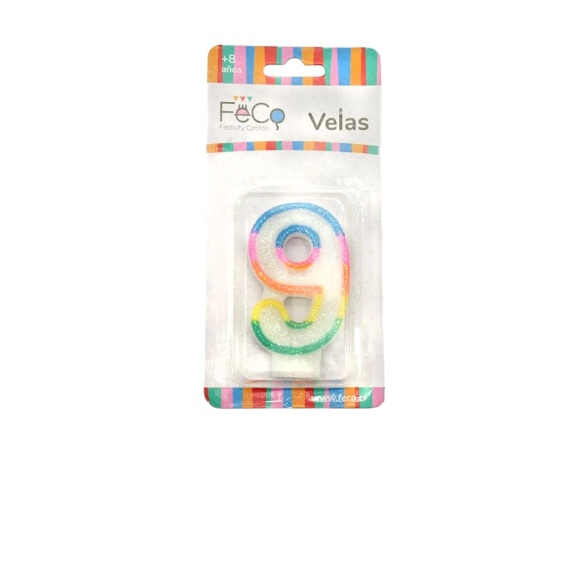 VELA NUMERAL GLITTER 9 X1 UNI - 1