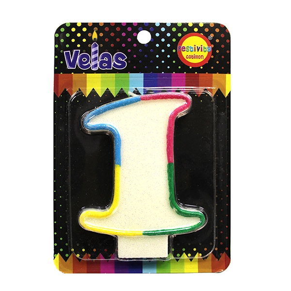VELA NUMERAL GLITTER GIGANTE N? 1 X1 UNI - 1