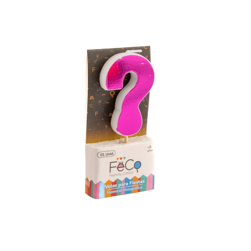 VELA NUMERAL HOLO FUCSIA ? - 1