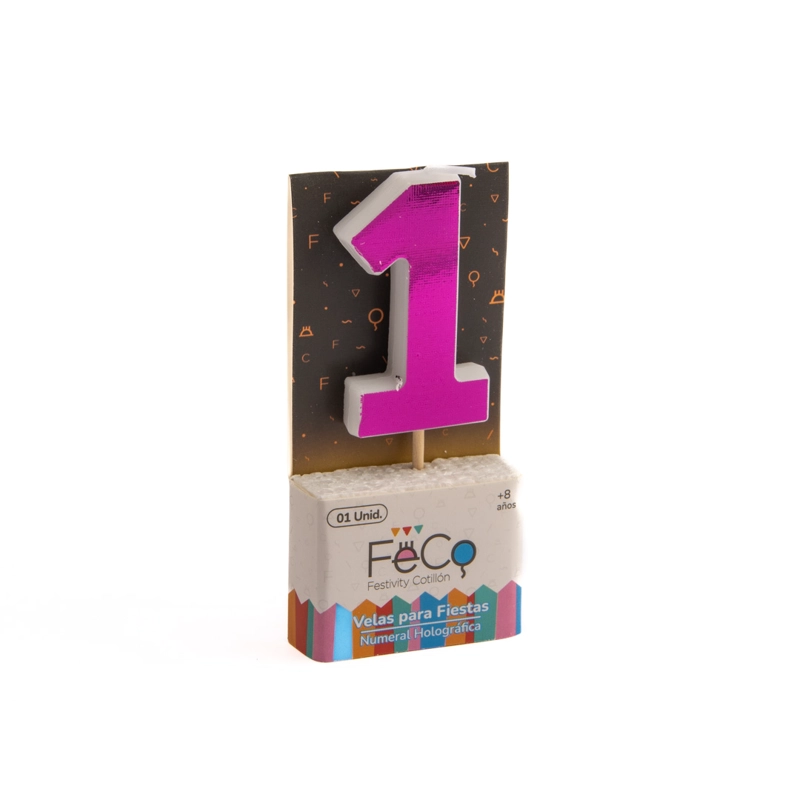 VELA NUMERAL HOLO FUCSIA 1 - 1