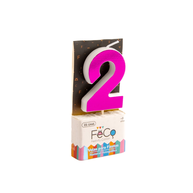 VELA NUMERAL HOLO FUCSIA 2 - 1