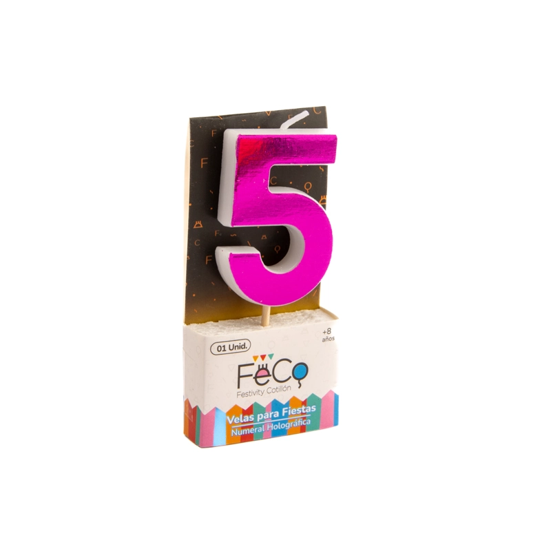 VELA NUMERAL HOLO FUCSIA 5 - 1