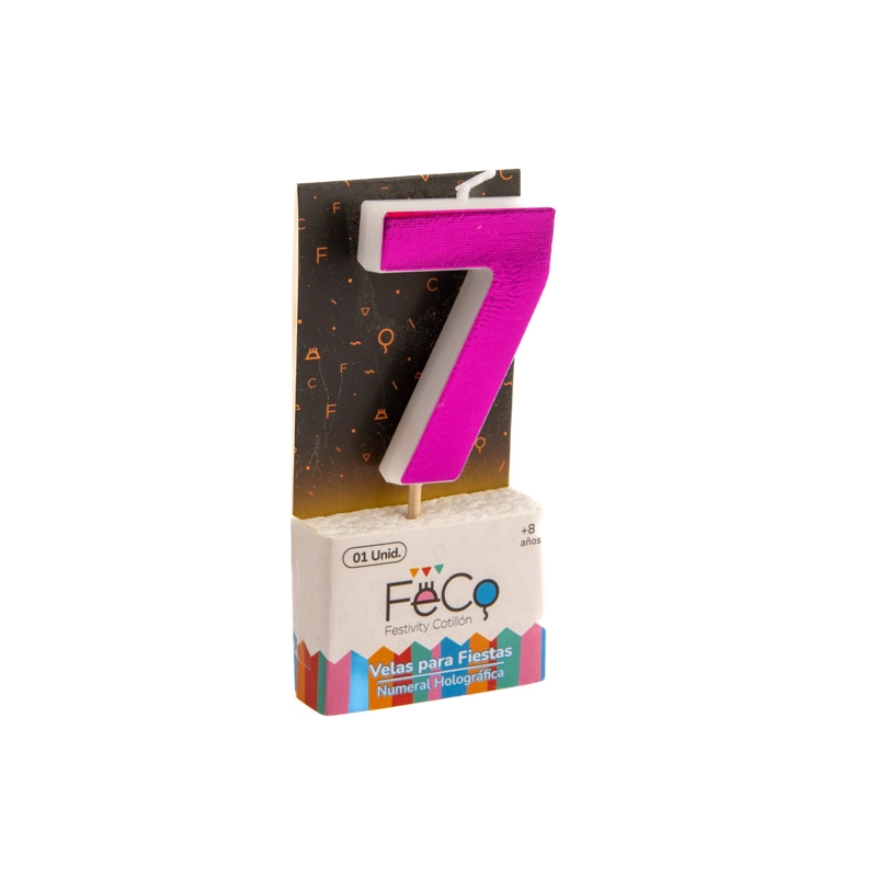 VELA NUMERAL HOLO FUCSIA 7 - 1