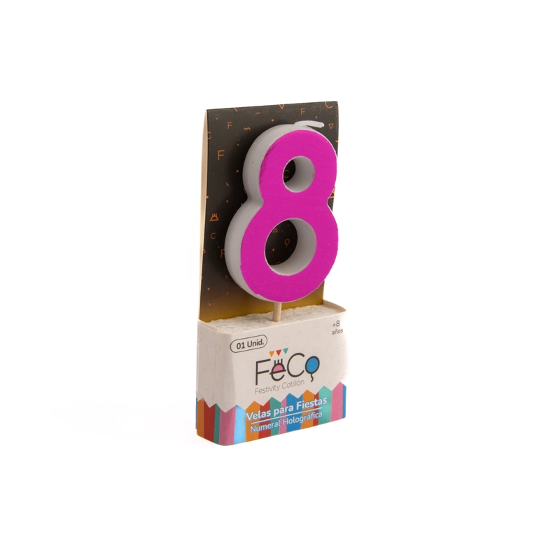 VELA NUMERAL HOLO FUCSIA 8 - 1