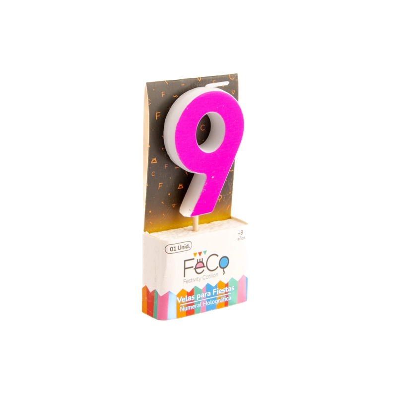 VELA NUMERAL HOLO FUCSIA 9 - 1