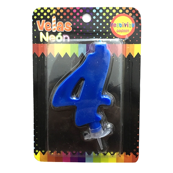 VELA NUMERAL NEON GIGANTE N? 4 X1 UNI - 1