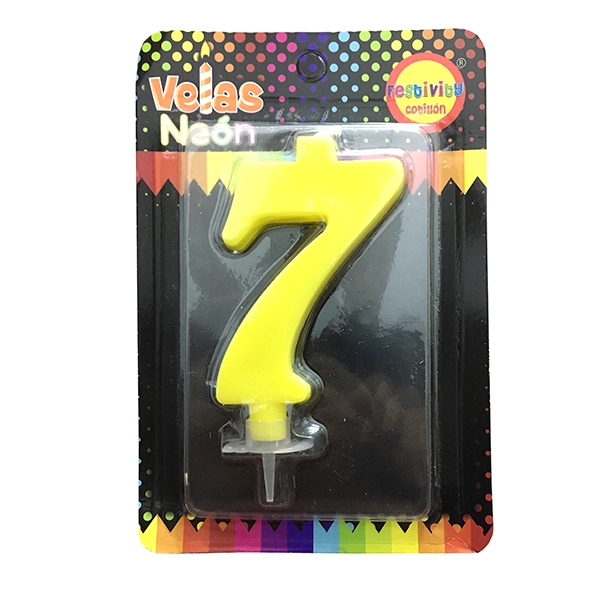 VELA NUMERAL NEON GIGANTE N? 7 X1 UNI - 1