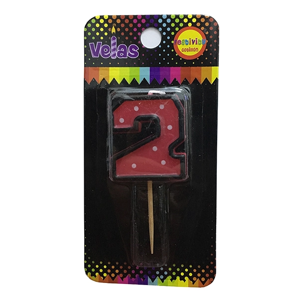 VELA NUMERAL PIXEL POLKA N? 2 X1 UNI - 1