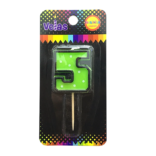 VELA NUMERAL PIXEL POLKA N? 5 X1 UNI - 1