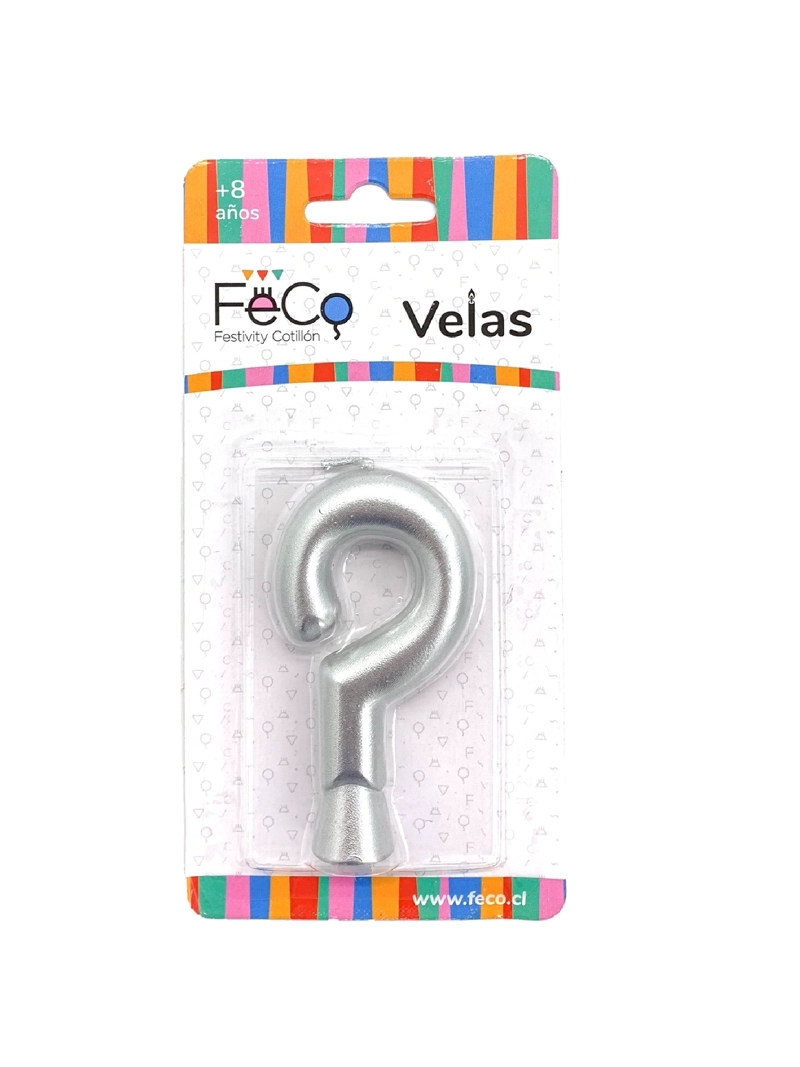VELA NUMERAL PLATEADO ? X1 UNI - 1