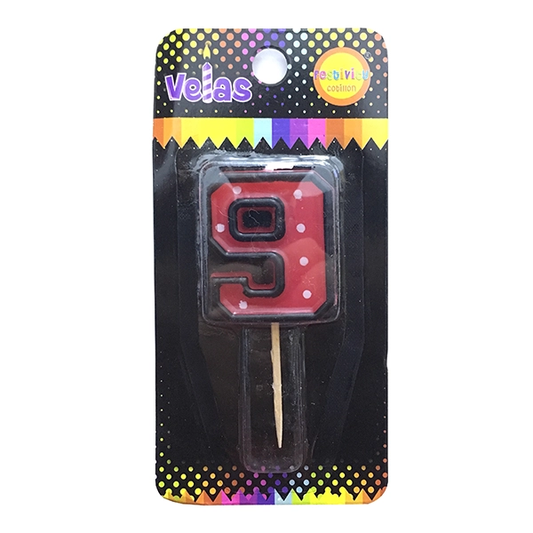 VELA NUMERAL PIXEL POLKA N? 9 X1 UNI - 1