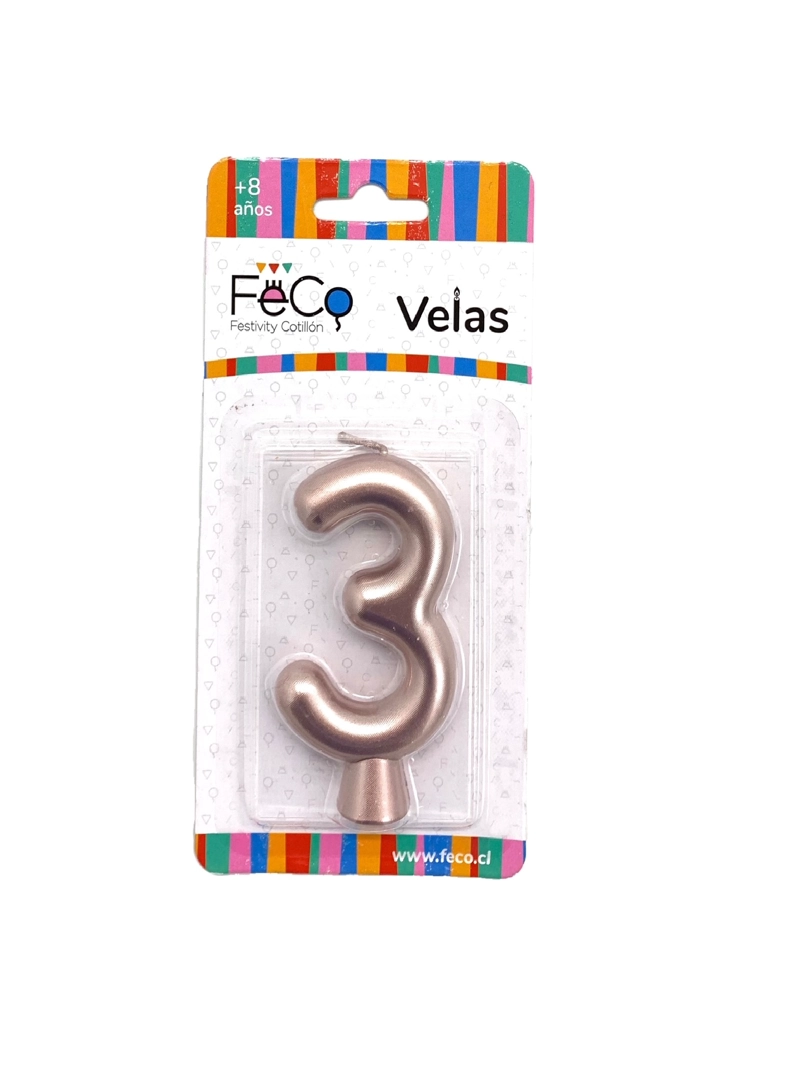 VELA NUMERAL ROSE GOLD 3 X1 UNI - 1