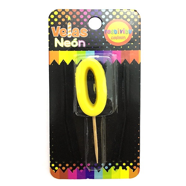 VELA NUMERAL STICK NEON N? 0 X1 UNI - 1