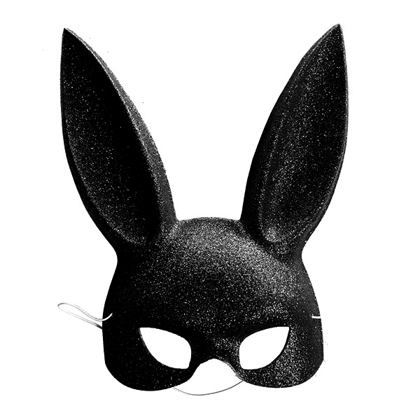 ANTIFAZ CONEJO GLITTER NEGRO X3 UNI - 1