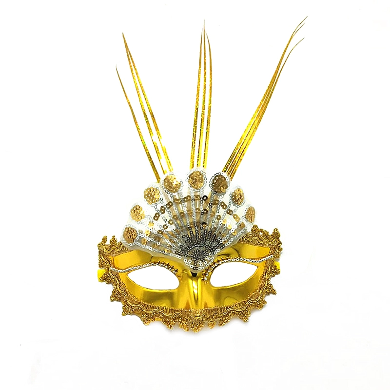 ANTIFAZ VENECIANO ABANICO DORADO X1UNI - 1