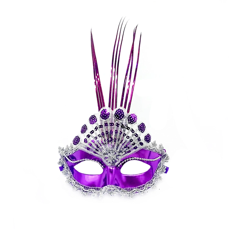 ANTIFAZ VENECIANO ABANICO MORADO X1UNI - 1