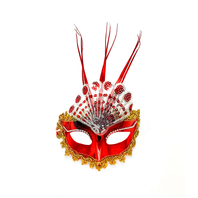 ANTIFAZ VENECIANO ABANICO ROJO X1UNI - 1