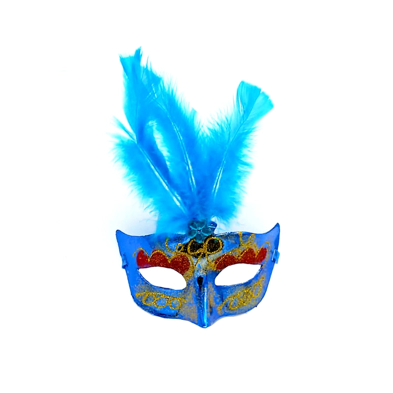 ANTIFAZ VENECIANO PLUMA AZUL X1UNI - 1