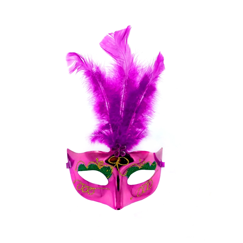 ANTIFAZ VENECIANO PLUMA FUCSIA X1UNI - 1