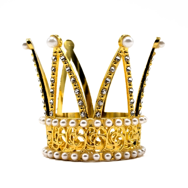 CORONA METALICA BOUQUET 5.6CM DORADO X6 UNI - 1