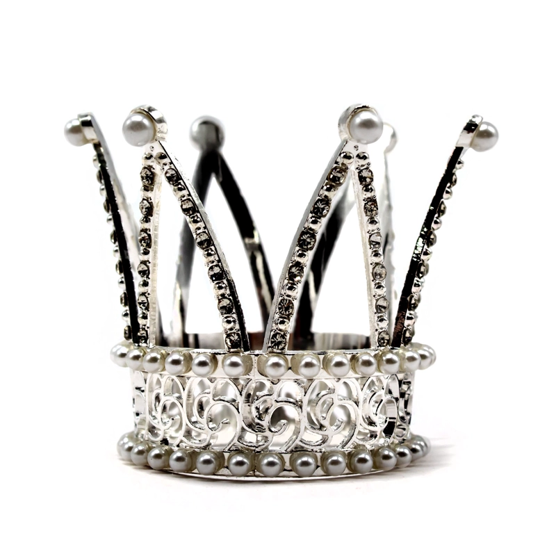 CORONA METALICA BOUQUET 5.6CM PLATEADO X6 UNI - 1