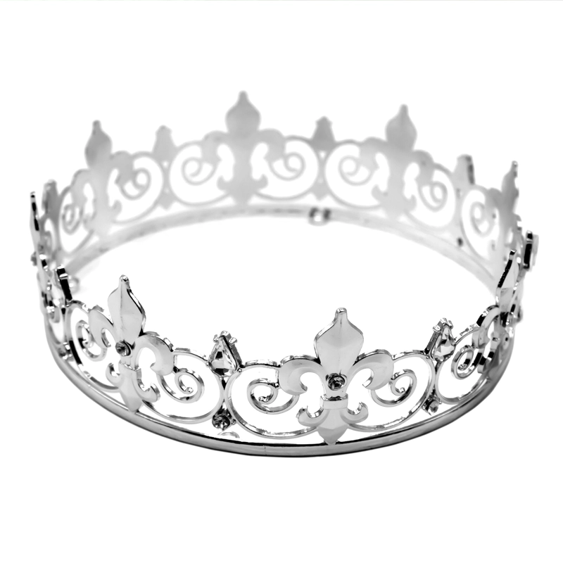 CORONA METALICA GRUESA REY PLATEADO X1UNI - 1