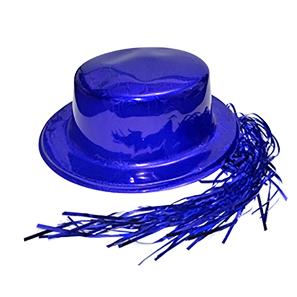 GORRO CHAPLIN CUADRADO BRILLANTE PELO AZUL X12 UNI - 1