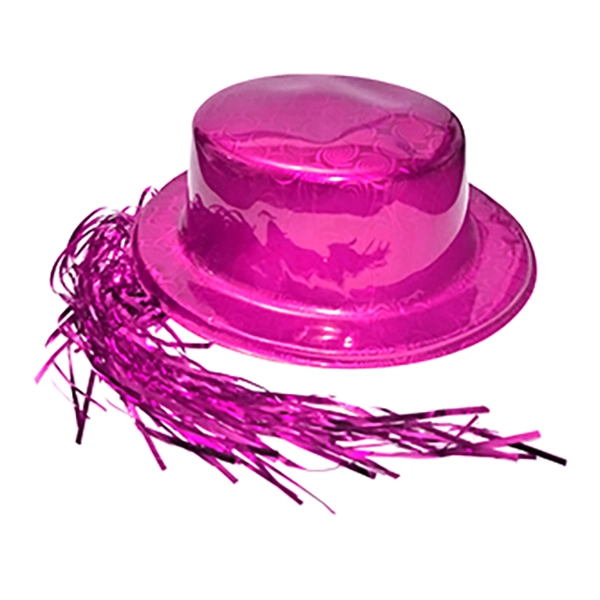 GORRO CHAPLIN CUADRADO BRILLANTE PELO FUCSIA X12 UNI - 1