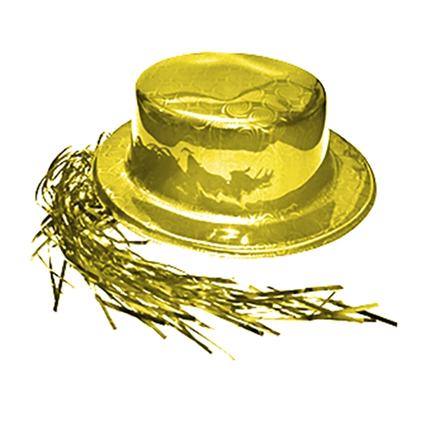 GORRO CHAPLIN CUADRADO BRILLANTE PELO DORADO X12 UNI - 1