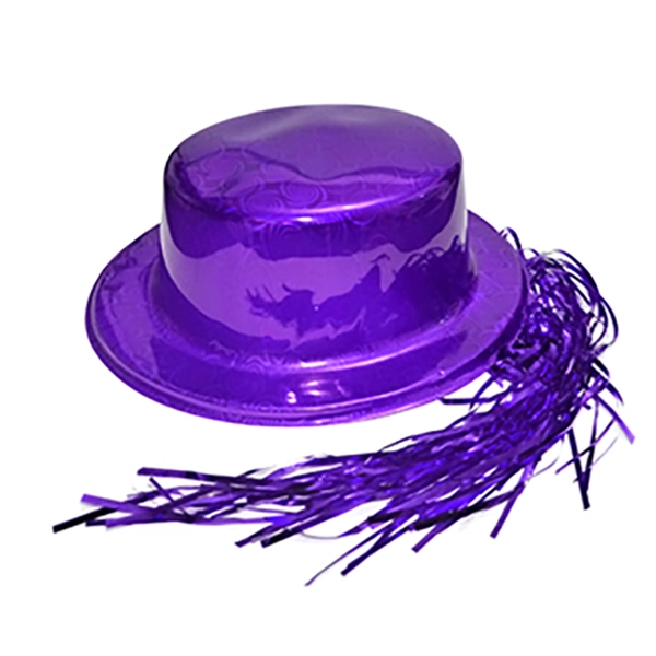 GORRO CHAPLIN CUADRADO BRILLANTE PELO MORADO X12 UNI - 1
