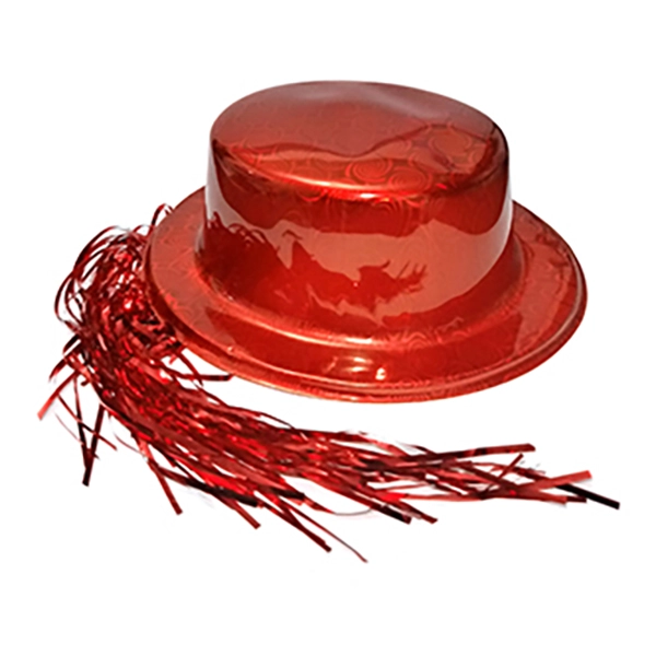 GORRO CHAPLIN CUADRADO BRILLANTE PELO ROJO X12 UNI - 1