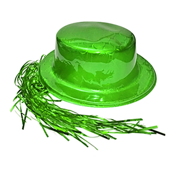 GORRO CHAPLIN CUADRADO BRILLANTE PELO VERDE X12 UNI - 1
