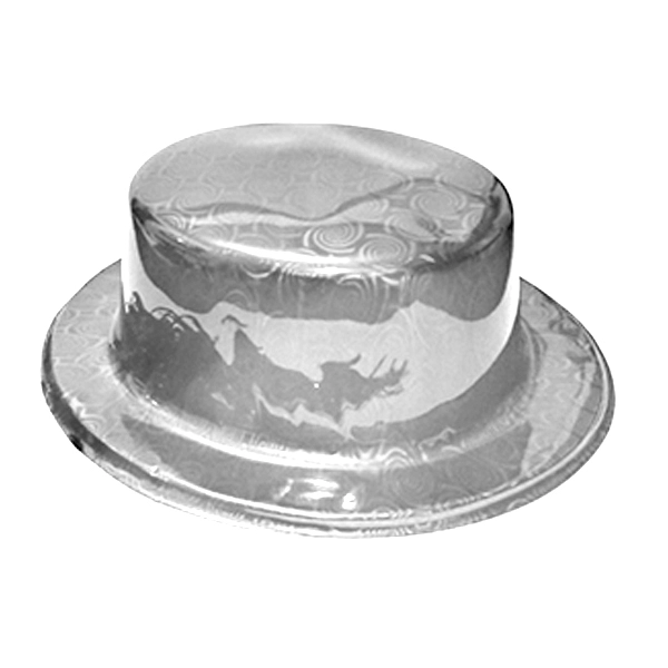 GORRO CHAPLIN CUADRADO BRILLANTE PLATEADO X12 UNI - 1