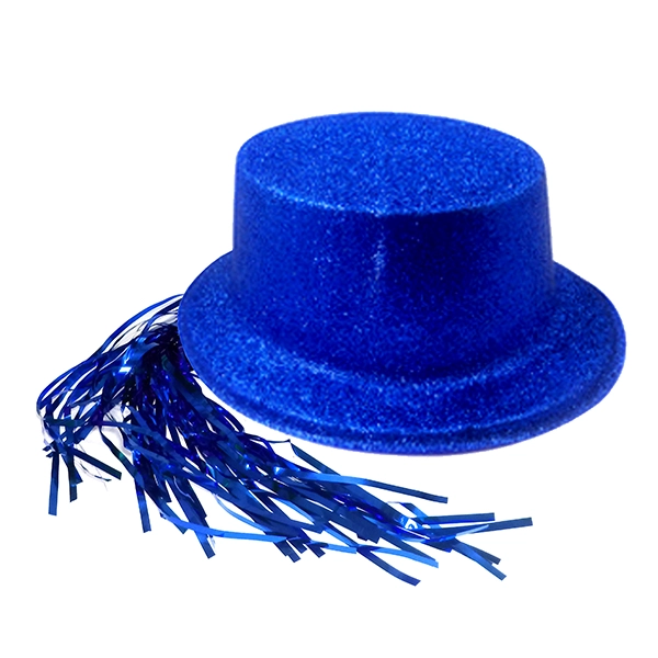 GORRO CHAPLIN CUADRADO ESCARCHA LISO PELO AZUL X12 UNI - 1