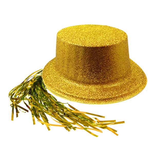 GORRO CHAPLIN CUADRADO ESCARCHA LISO PELO DORADO X12 UNI - 1