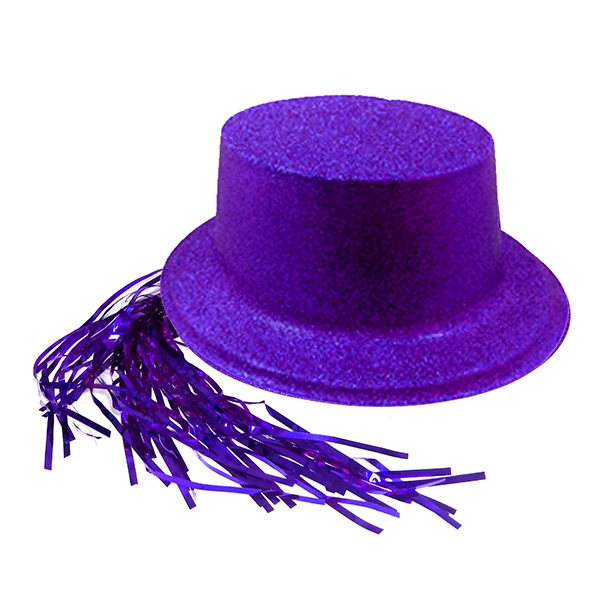 GORRO CHAPLIN CUADRADO ESCARCHA LISO PELO MORADO X12 UNI - 1