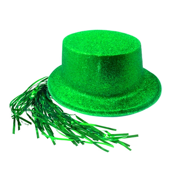 GORRO CHAPLIN CUADRADO ESCARCHA LISO PELO VERDE X12 UNI - 1