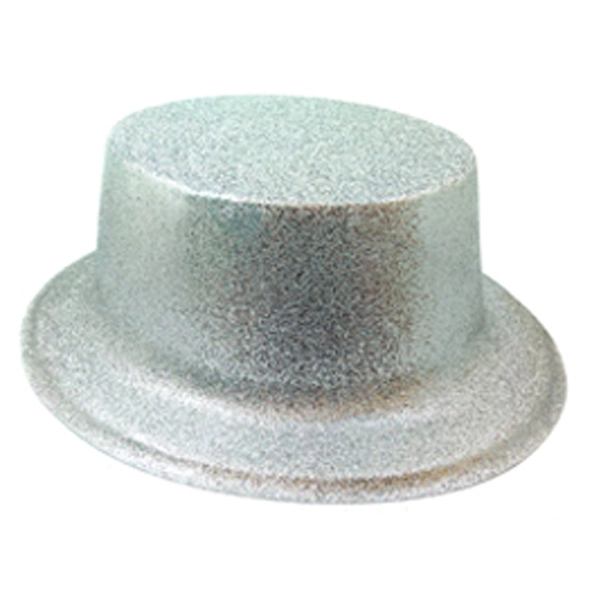 GORRO CHAPLIN CUADRADO ESCARCHA LISO PLATEADO X12 UNI - 1