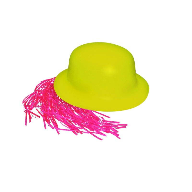 GORRO CHAPLIN REDONDO AMARILLO FLUOR PELO 60CM X12 UNI - 1