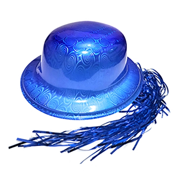 GORRO CHAPLIN REDONDO BRILLANTE PELO AZUL X12 UNI - 1