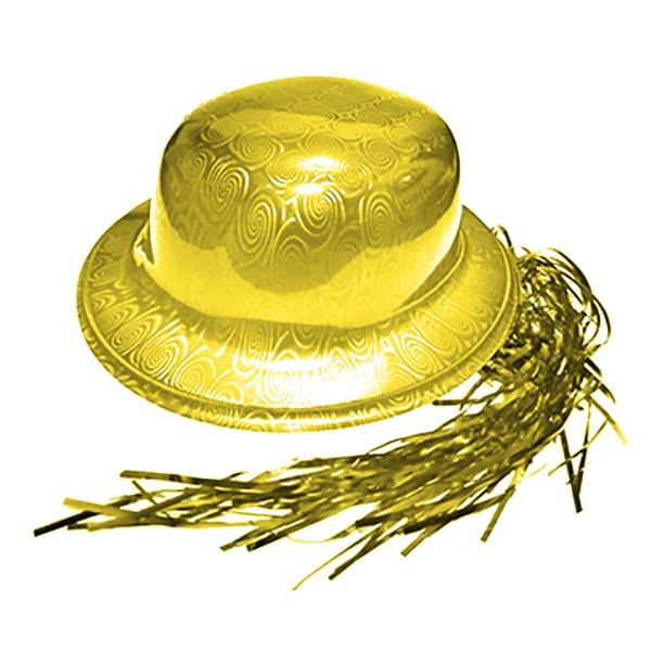GORRO CHAPLIN REDONDO BRILLANTE PELO DORADO X12 UNI - 1
