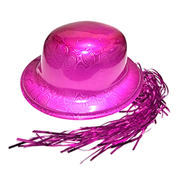 GORRO CHAPLIN REDONDO BRILLANTE PELO FUCSIA X12 UNI - 1