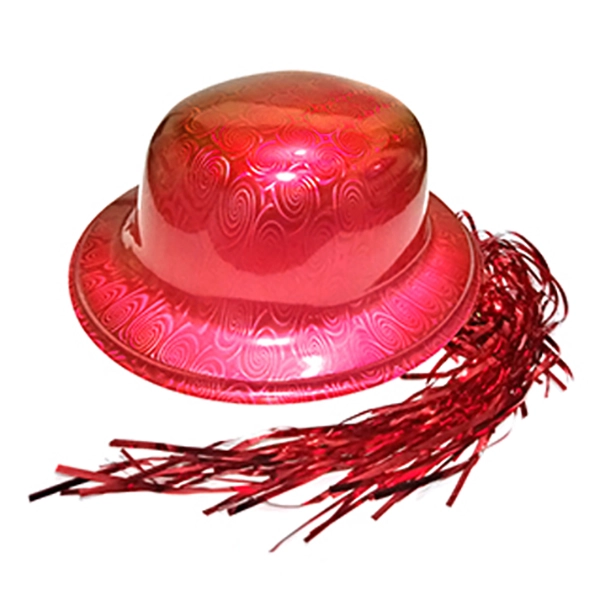 GORRO CHAPLIN REDONDO BRILLANTE PELO ROJO X12 UNI - 1