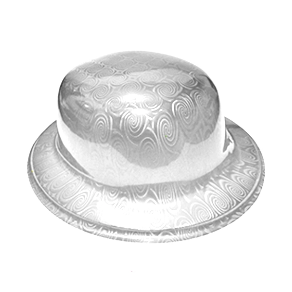 GORRO CHAPLIN REDONDO BRILLANTE PLATEADO X12 UNI - 1